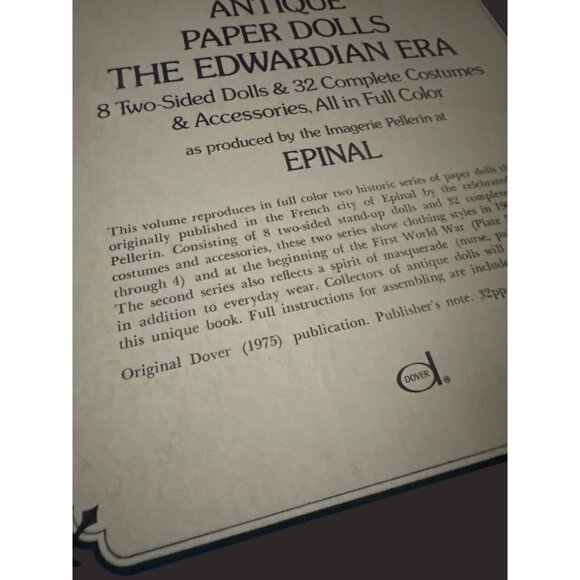 Antique Edwardian Paper Dolls Book By Dover 1975 Edition Reprinted From 1908/191 - Picture 10 of 10